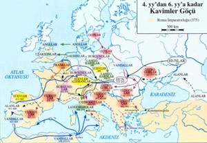 

4 ve 6. yüzyıla kadar Kavimler Göçü