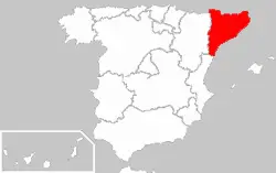 Katalonya'nın İspanya'daki konumu