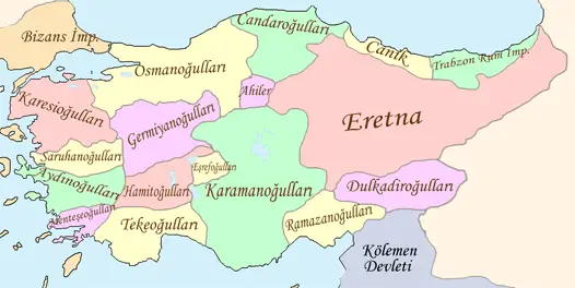 

Anadolu beylikleri haritası
