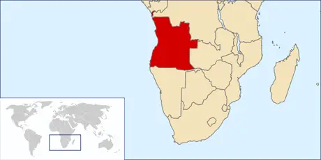 

Angola'nın Afrika'daki konumu