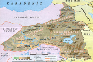 Doğu Anadolu Bölgesi Bölümleri