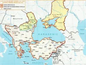 

Sultan Mehmed döneminde Osmanlı Devleti Sınırları