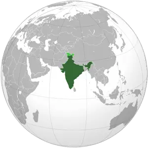 

Hindistan'ın dünya üzerindeki konumu