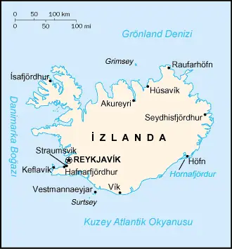 İzlanda haritası