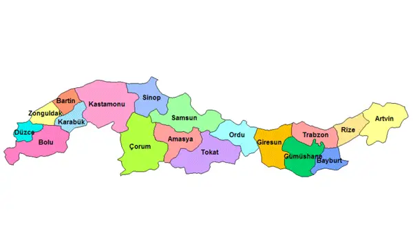 

Karadeniz Bölgesi Haritası