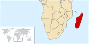 

Madagaskar adası Afrika Kıtasının doğusunda yer alır.