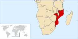 

Mozambik'in konumu