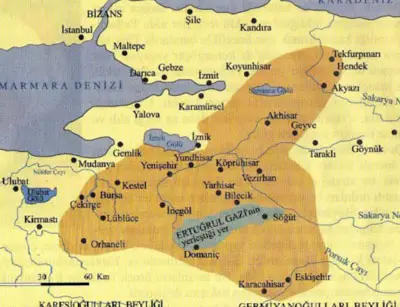 

1326 yılında Osmanlı Beyliği sınırları