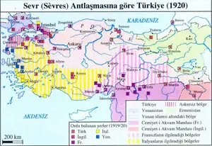 
Sevr Antlaşmasına göre Türkiye haritası