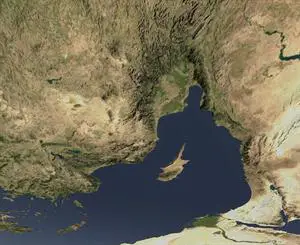 

Toros Dapları uydudan görüntüsü (Koyu yeşil bölgeler)