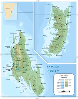 

Zangibar ve Pemba Adası haritası