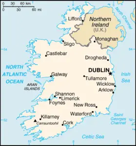 İrlanda'daki şehirler listesi