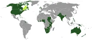 İngilizce'nin resmî dil olduğu ülkelerin listesi