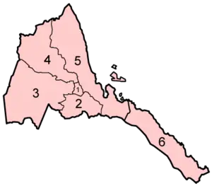 Eritre'deki bölgeler