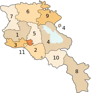 Ermenistan'ın idari bölgeleri