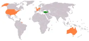 Kuzey Kıbrıs Türk Cumhuriyeti'nde bulunan diplomatik elçiliklerin listesi