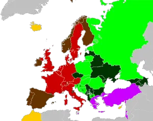 Eurovision Şarkı Yarışması'nda ülkeler listesi