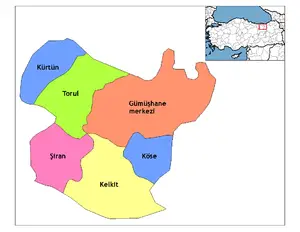 Gümüşhane ilindeki yerleşim yerleri listesi
