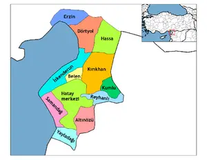 Hatay ilindeki yerleşim yerleri listesi