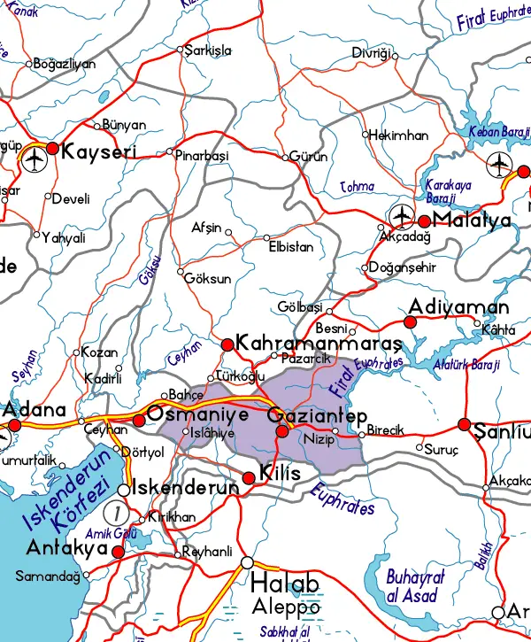 Image result for gaziantep haritası