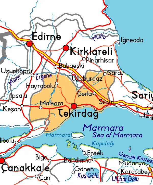 Image result for tekirdağ haritası